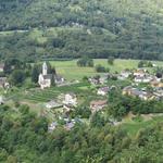 Blick hinunter nach Maggia mit der Chiesa San Maurizio die einen Besuch wert ist