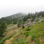 es fängt an zu regnen. Bei der kleinen Alpsiedlung bei Böcc 1838 m.ü.M. werden wir zu einem Kaffee eingeladen