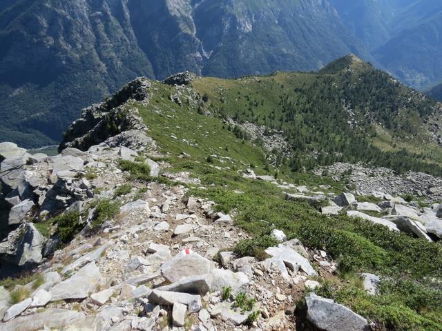 hat man das Schuttfeld des Madom da Sgióf einmal hinter sich, flacht der Weg ab, und man kann die Aussicht geniessen