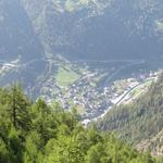 Tiefblick ins Mattertal und nach St.Niklaus