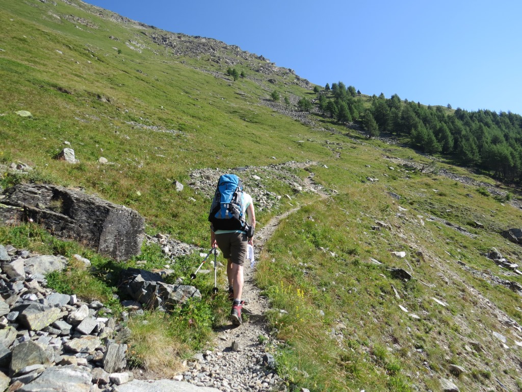 heute biegen wir hier scharf rechts ab Richtung Augstbordpass