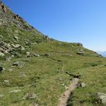 über einen sehr schönen Höhenweg erreichen wir die Alpen von Obri Läger