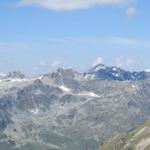 Blick Richtung Les Diablerets, Turtmannspitze, Meidhorn, Meidpass, Bela Tola und sogar Wildhorn ist zu sehen