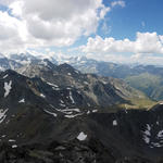 sehr schönes Breitbildfoto mit Blick zum Weisshorn, Dent Blanche und rechts davon das Turtmanntal