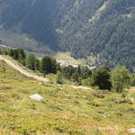 Tiefblick nach Gruben-Meiden unser Tagesziel