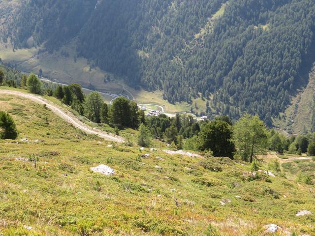 Tiefblick nach Gruben-Meiden unser Tagesziel