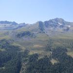 Blick auf die andere Talseite des Turtmanntals zum Meidpass. Morgen geht es dort hinauf