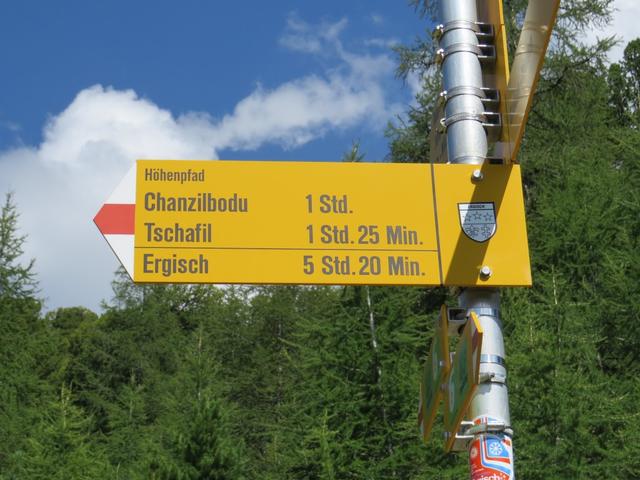 an der Weggabelung 2151 m.ü.M...