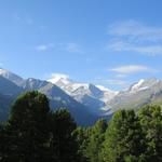 Blick ins Talende zu Les Diablons, Turtmanngletscher, Bishorn, Weisshorn und Barrhorn