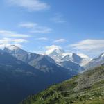 faszinierend zeichnet sich das Weisshorn als spitze Nadel am südlichen Horizont ab