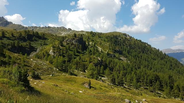 das Hotel Weisshorn befindet sich rechterhand auf dieser kleinen Anhöhe