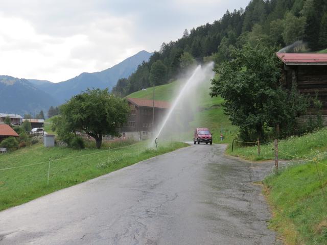 immer wieder müssen wir bei Sprinkleranlagen auf den richtigen Zeitpunkt abwarten. Hier wird ein Auto gratis gewaschen