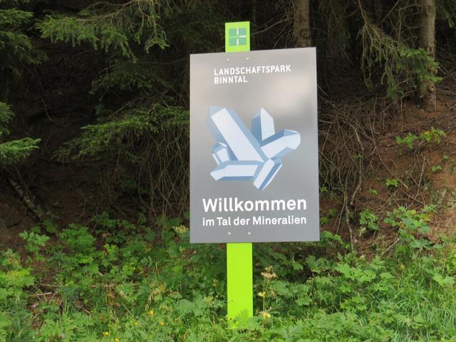 beim Tunnel erreichen wir gleichzeitig den Landschaftspark Binntal