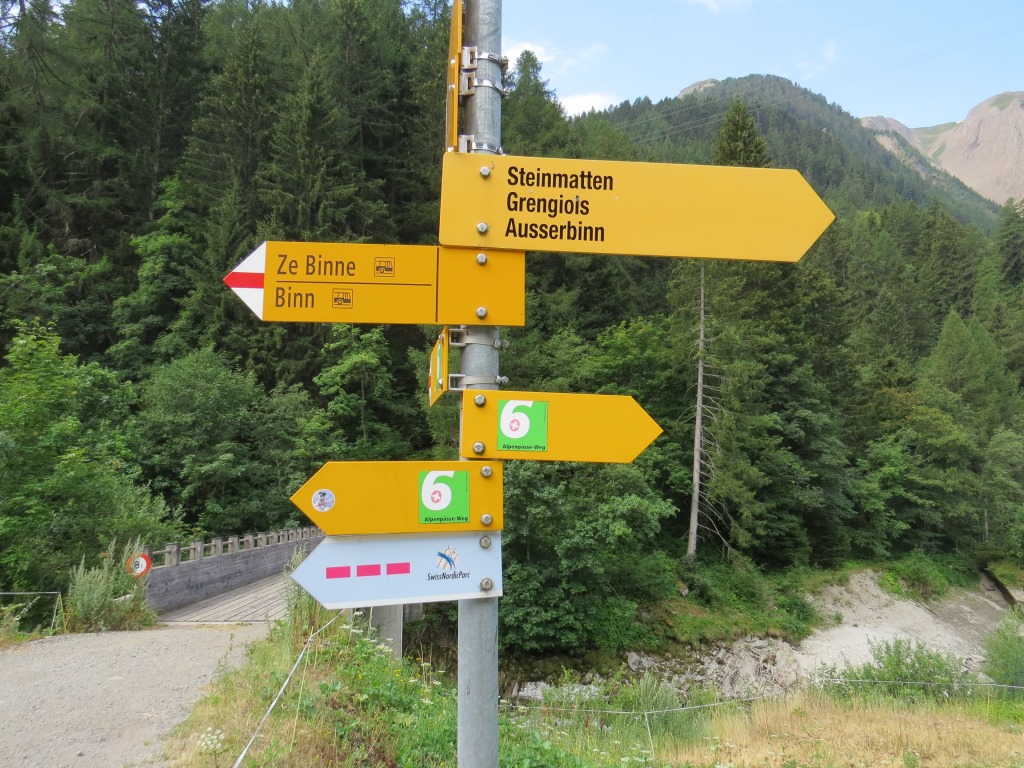 Wegweiser bei Ze Binne