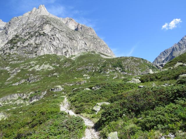 bei Punkt 1889 m.ü.M. biegt der Weg Richtung Norden ab