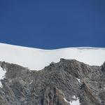 Blick hinauf zum Verbindungsgrat Breithorn - Gredetschhorli mit Beichgletscher