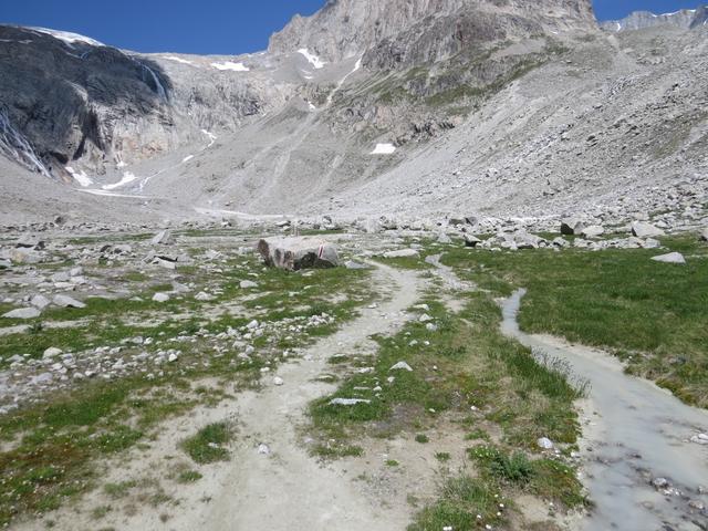 wir durchqueren die wilde Mäanderlandschaft 2275 m.ü.M. des jungen Baltschiederbach