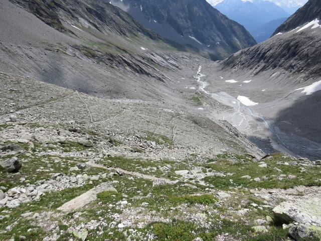 gut ersichtlich der Bergweg den wir zurückgelegt haben