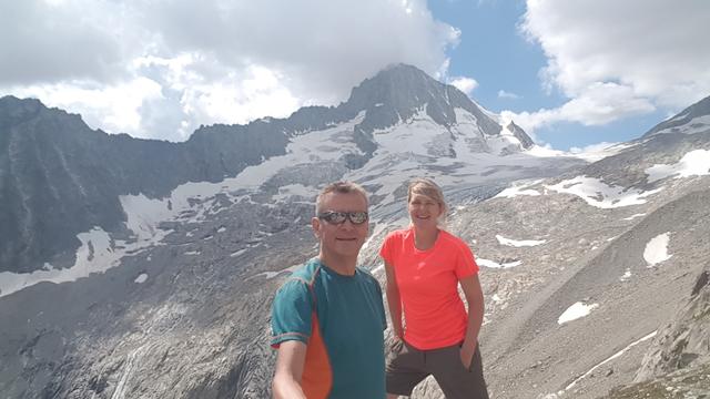 Erinnerungsfoto mit Bietschhorn im Hintergrund