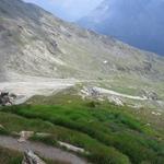 von der Cabane schauen wir hinunter ins Val d'Arolla und Richtung Lac Bleu den wir tags darauf besuchen werden