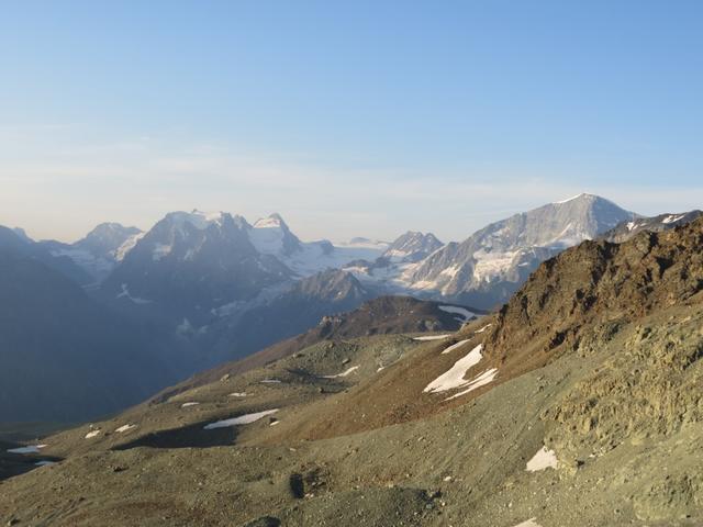 was für ein Anblick! Mont Brulé, Mont Collon, L'Evéque, Petit Mont Colllon und Pigne d'Arolla