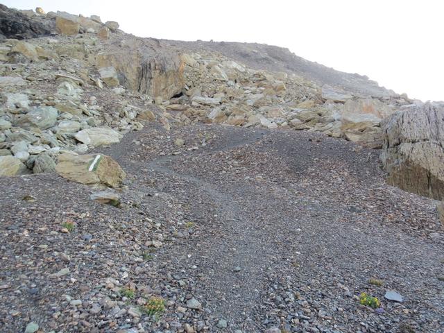 der Bergpfad ist eher dürftig markiert...