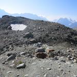 bei der Weggabelung 2844 m.ü.M. oberhalb der Cabane