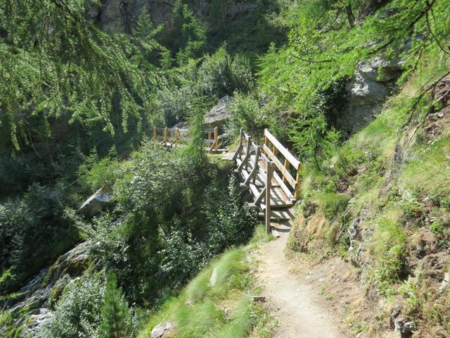 zwischendurch erleichtern kleine Holzbrücken das überqueren der Bergbäche