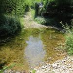 zum Glück führt dieser Bach wenig Wasser, ansonsten heisst es hier: Schuhe ausziehen