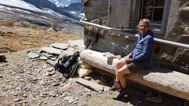 hier bei der Monte Leone Hütte legen wir die Mittagspause ein