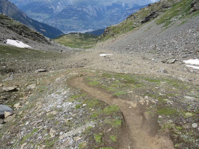 es wird langsam wieder grün. Direkt vor uns gut sichtbar, die Bergstation des Skilift auf Burst