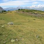 ...und laufen über die Alp Burst Richtung Bergstation eines Skiliftes