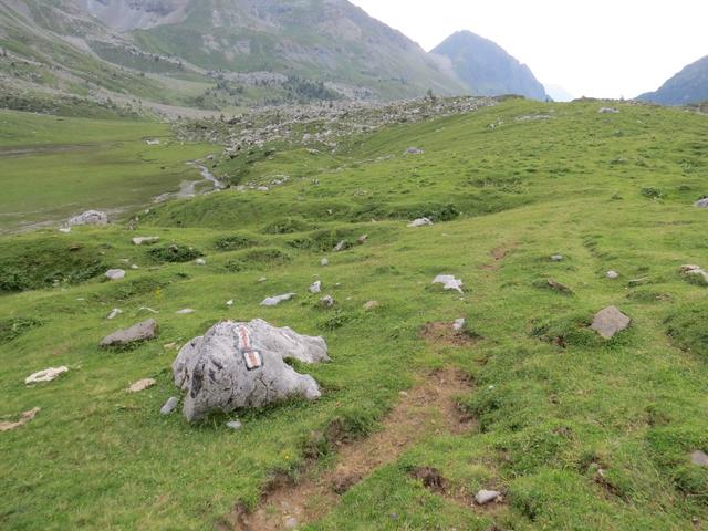 bei Creux Château, führt uns der Pfad über grüne Matten um Punkt 1999 m.ü.M. vorbei