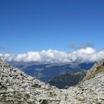 Blick über das Rhonetal in die Walliser- und Berner Alpen
