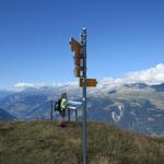 wir erreichen der beste Aussichtspunkt mit Panoramatafel am Eggerhorn 2492 m.ü.M.