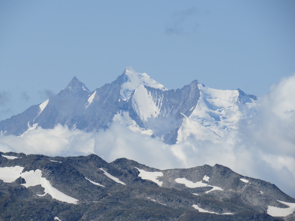 Blick zum Weisshorn, Bishorn und Brunegghorn