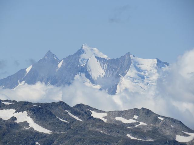 Blick zum Weisshorn, Bishorn und Brunegghorn