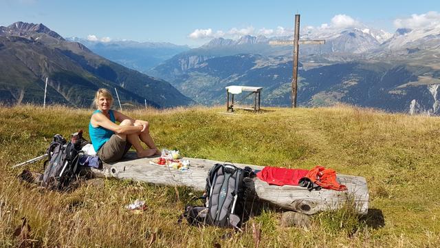 während dem Essen geniessen wir die einmalige Aussicht...