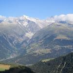 Blick Richtung Bellwald, Fieschertal, Wannenhorn und Finsteraarhorn. Rechts das Risihorn, das wir schon besucht haben