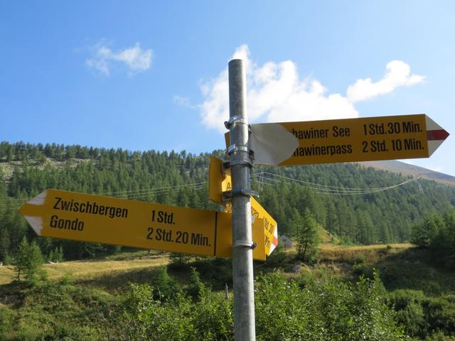 Wegweiser bei der Brücke