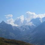 Blick Richtung Hübschhorn, Chaltwassergletscher, Monte Leone und Wasenhorn