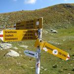 Wegweiser auf dem Bistinepass