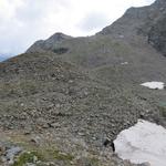 vor uns taucht der flache Gipfel des Wyssbodenhorn auf