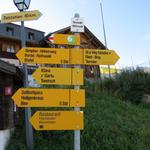 Wegweiser bei Rosswald 1821 m.ü.M. Über den Simplon-Höhenweg werden wir die Bortelhütte besuchen