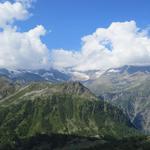 Blick Richtung Fletschhorn, das leider jetzt schon in Wolken verhüllt ist