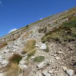 ...führt der Bergweg meistens über Schotter