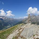 beim grossen Steinmann überblicken wir fast das ganze Simplon Gebiet