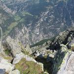 auf der Nordostseite des Seehorn, geht es fast senkrecht hinunter nach Gonde