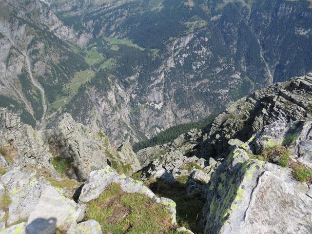 auf der Nordostseite des Seehorn, geht es fast senkrecht hinunter nach Gonde