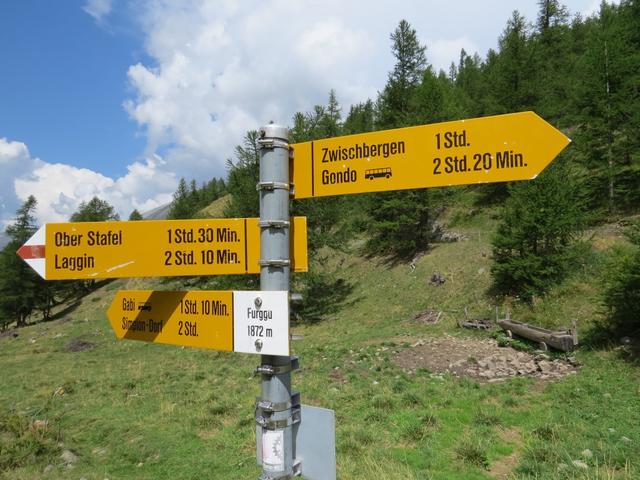 ...schliesslich die Passhöhe Furggu 1872 m.ü.M.